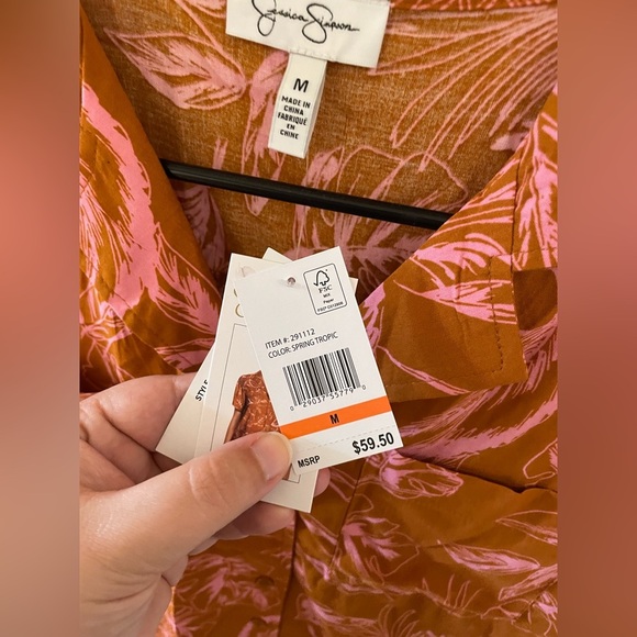 ✨NWT Jessica Simpson Spring Tropic Shirt Size M - Picture 5 of 8